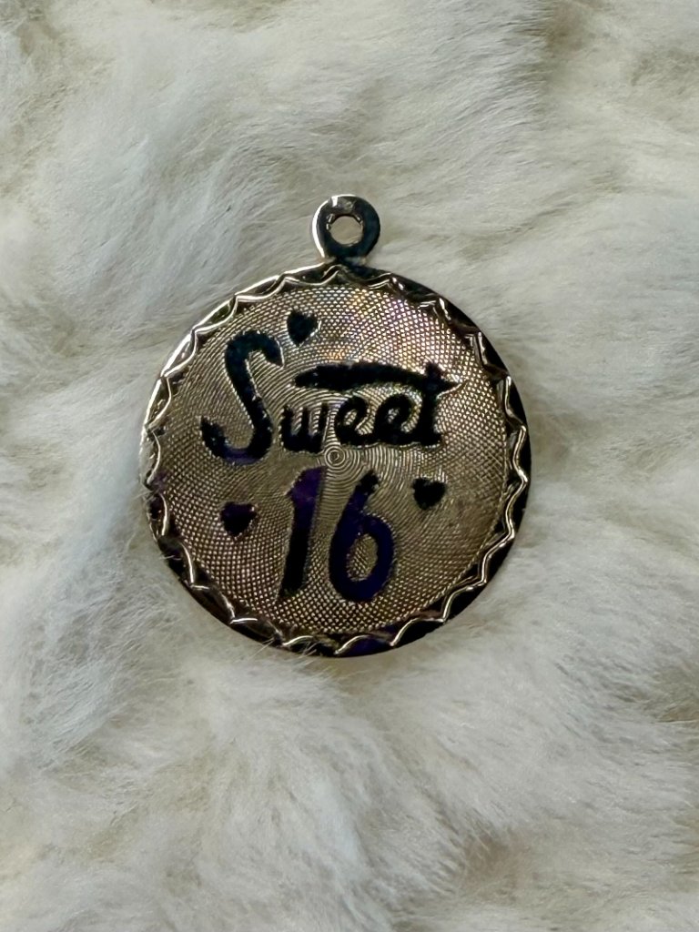 Vintage Sterling Silver Sweet 16 Medallion Charm